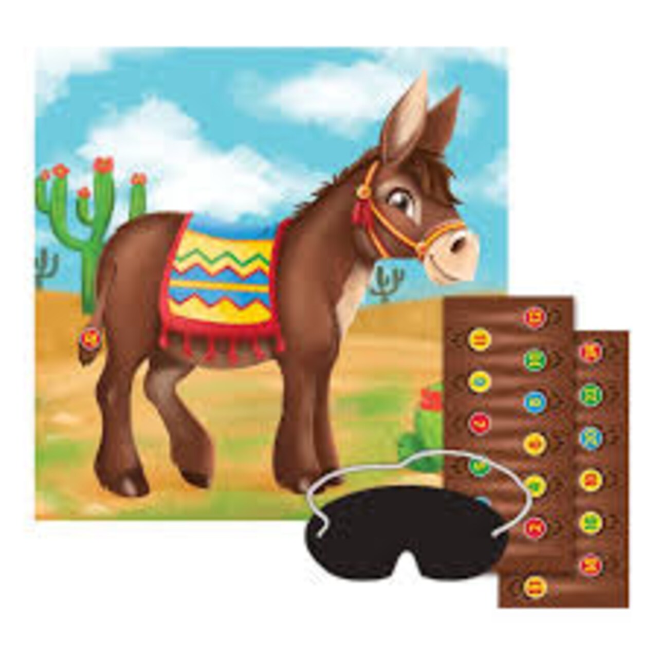 Party Central Club Pack of 12 Multicolor Festive Pin the Tail on the Donkey Children's Party Games 17"